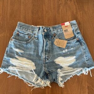 Levi's Women's Distressed Blue Jean Shorts